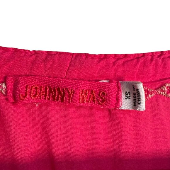 Johnny Was Pink Embroidered Boho Peasant Top XS - Picture 6 of 10